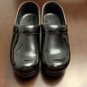 Dansko Shiny Black Clogs